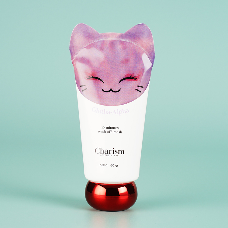 Nettoyant facial crème cosmétique en plastique pour les mains à pression blanche avec couvercle rabattable