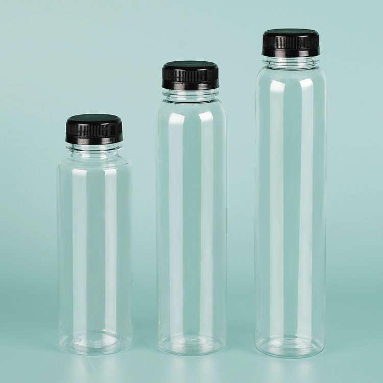 Bouteilles en plastique transparent PET avec bouchon résistant aux enfants