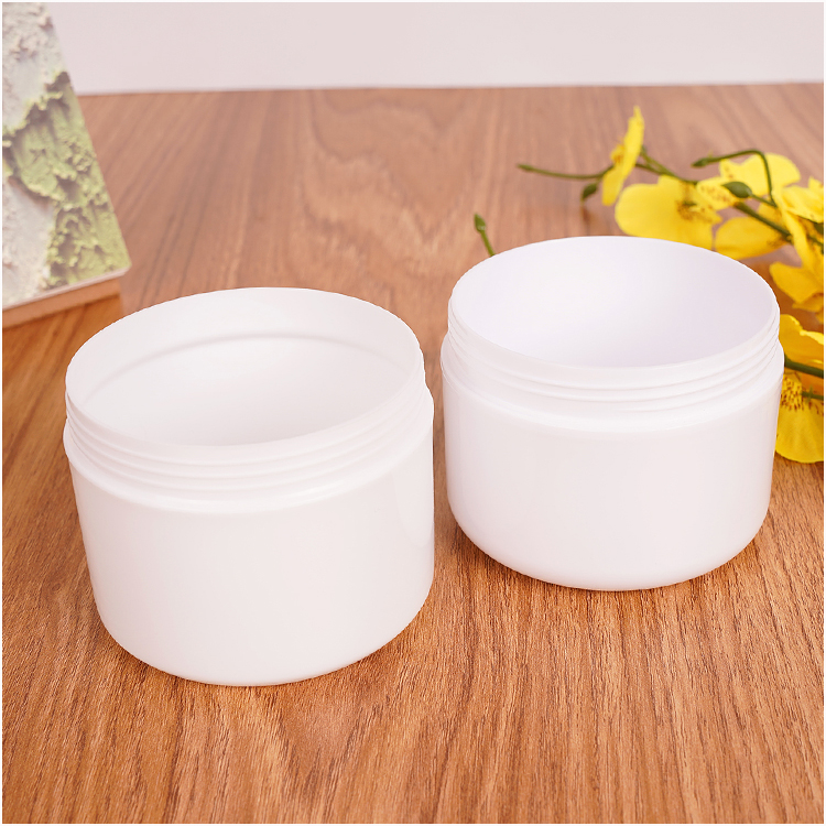 Pot de crème pour le corps blanc pour le visage, 200g, estampage à chaud, pot en PP personnalisé avec coussinet pour les mains