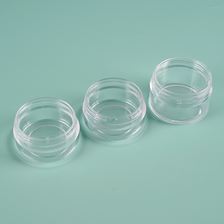 Couvercle coloré 10g 15g 20g, petits pots à paroi épaisse en plastique transparent PETG 