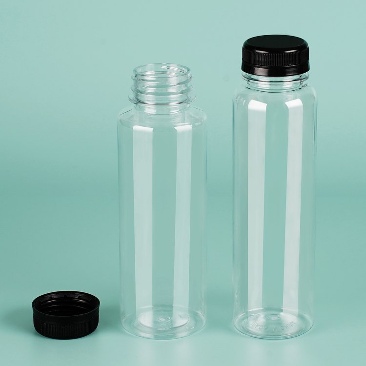 Bouteilles en plastique transparent PET avec bouchon résistant aux enfants