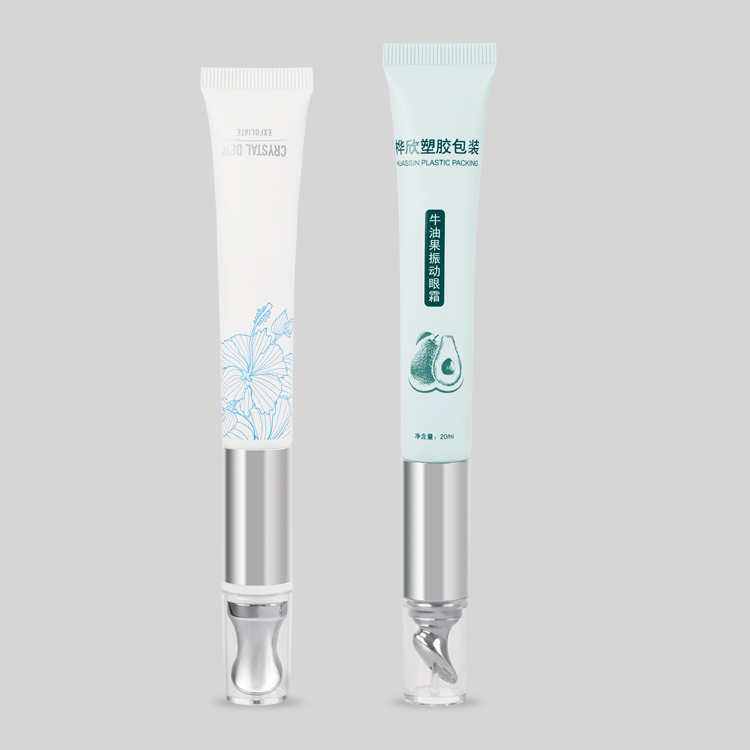 Tube en plastique et aluminium avec Logo personnalisé OEM, Tube électrique pour crème pour les yeux, Massage par Vibration, avec applicateur métallique