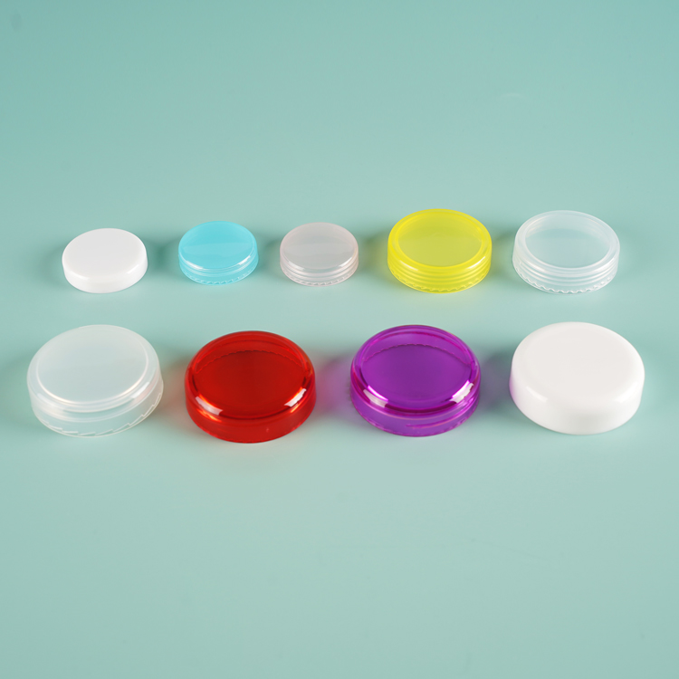 Couvercle coloré 10g 15g 20g, petits pots à paroi épaisse en plastique transparent PETG 